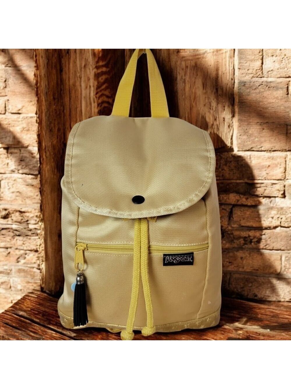 Jansport Abbie Gold Drawstring Mini Soft Backpack